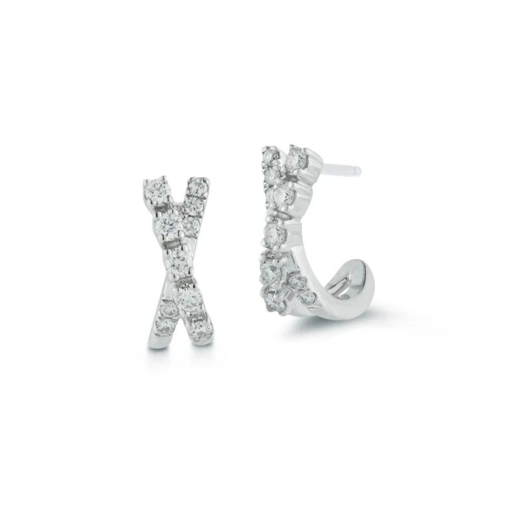 Dana Rebecca Designs Ava Bea Crossover Mini Huggies - White Gold